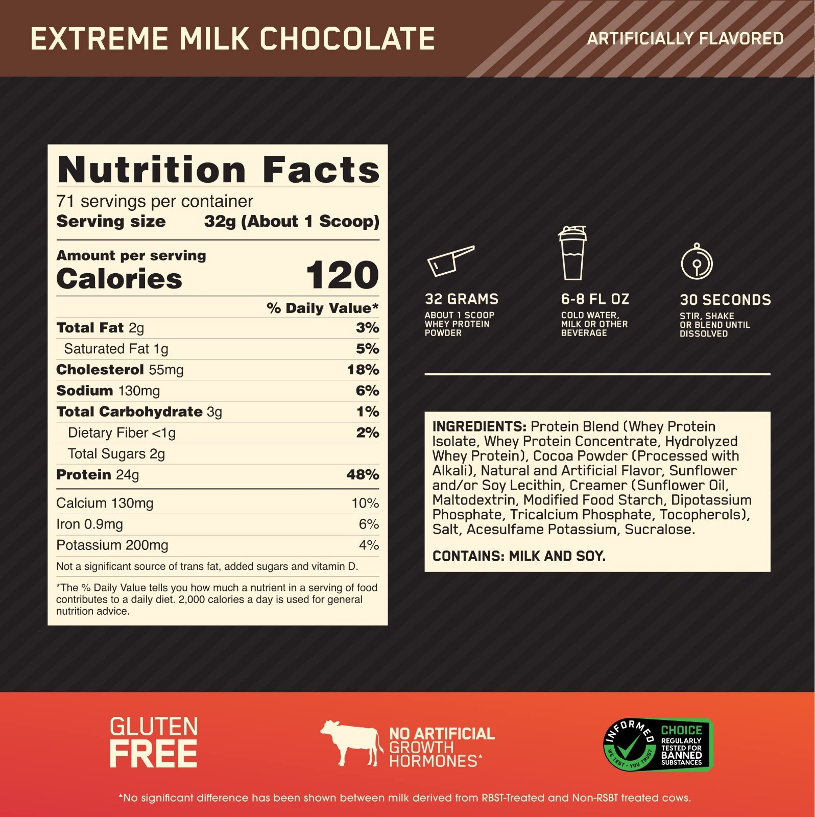 Optimum Nutrition Gold Standard Whey Protein 5.64 lbs. – Extreme Milk Chocolate