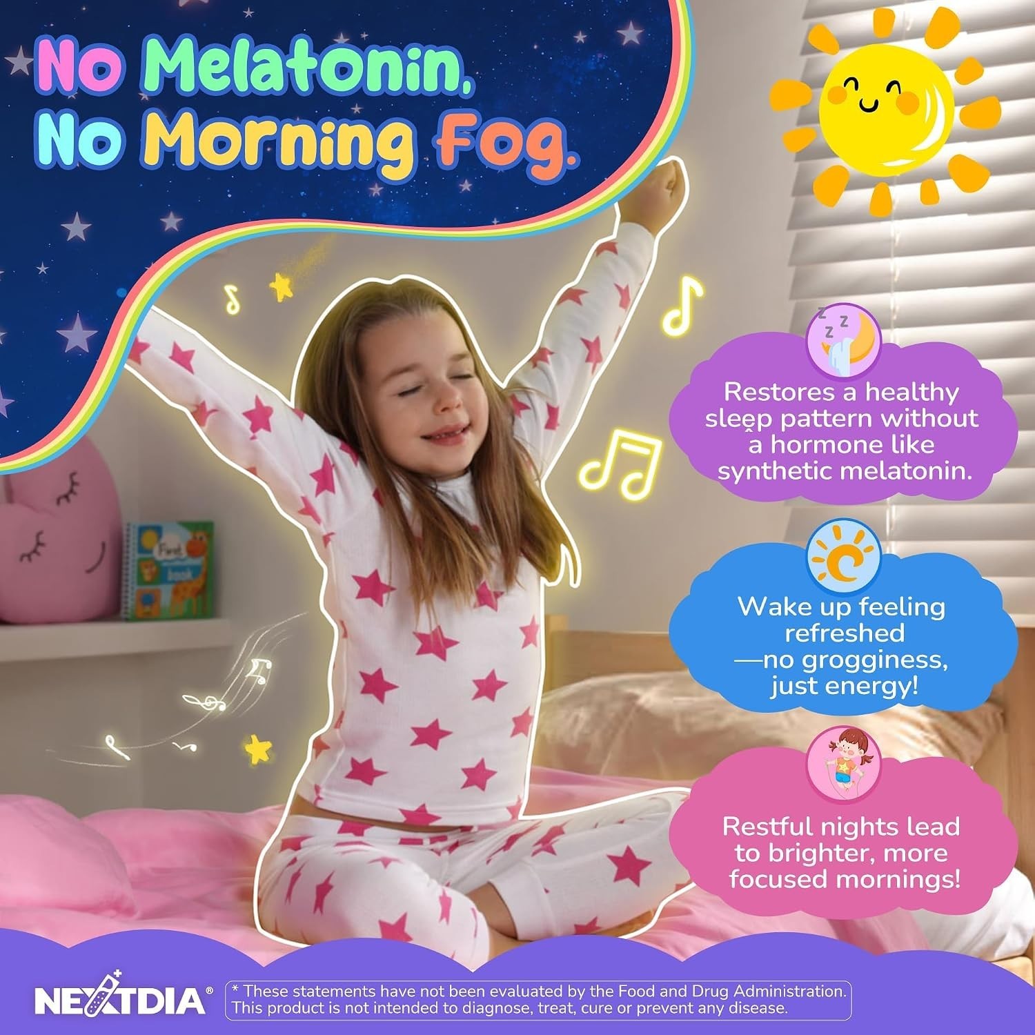 Kids Glycinate Magnesium Gummies + Calcium + Omega 3 – Melatonin Free Kids Sleep