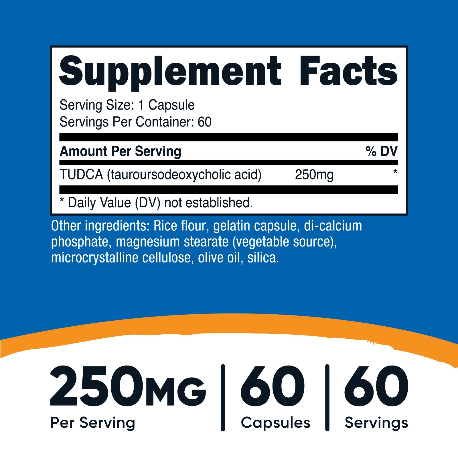 Nutricost Tudca Pills, 250mg Per Capsule, 60 Capsules (3 Pack)
