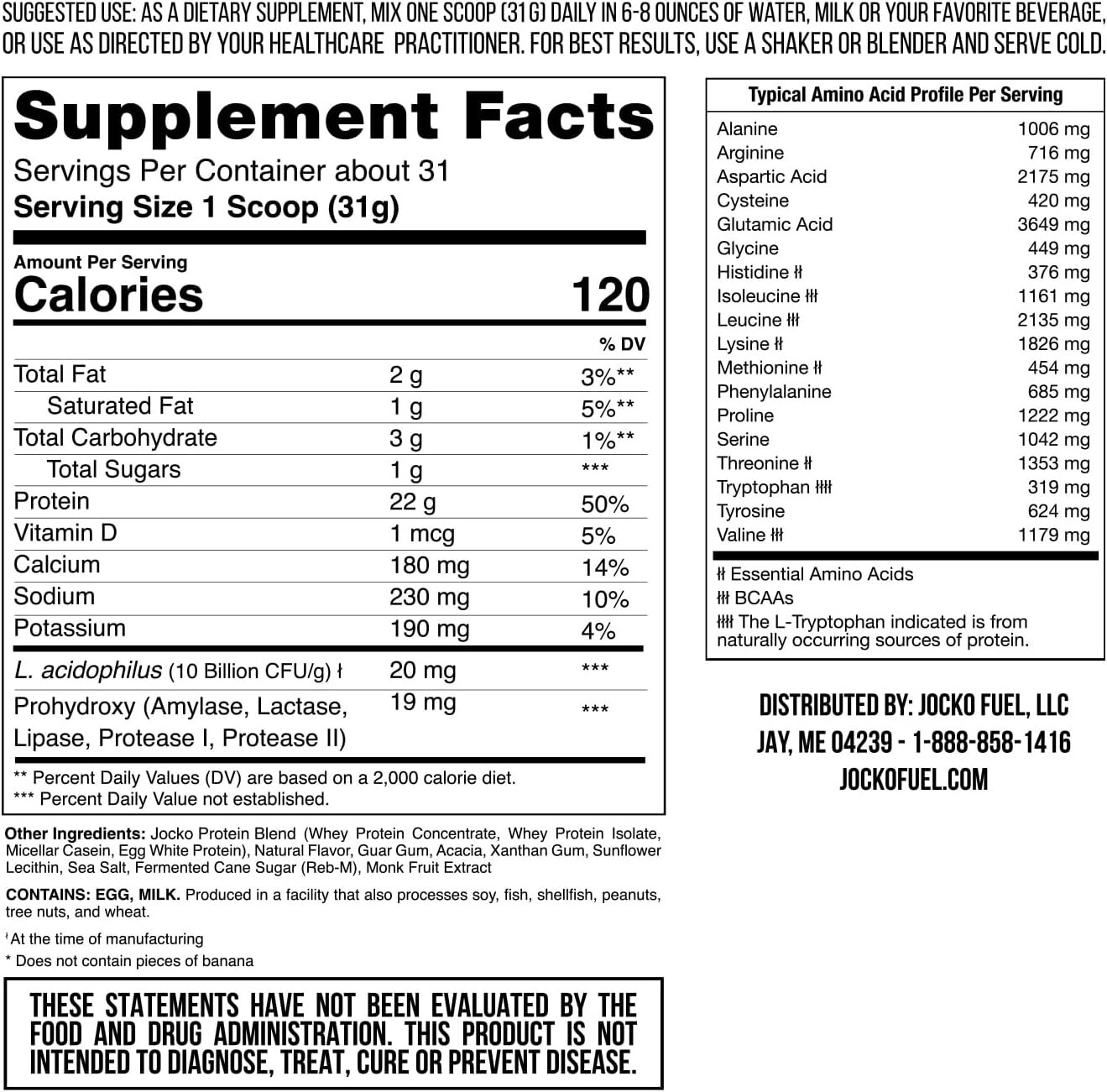 Jocko MOLK Whey Casein Protein Blend Powder 22g Protein 2lb Tubs Pick Flavor New