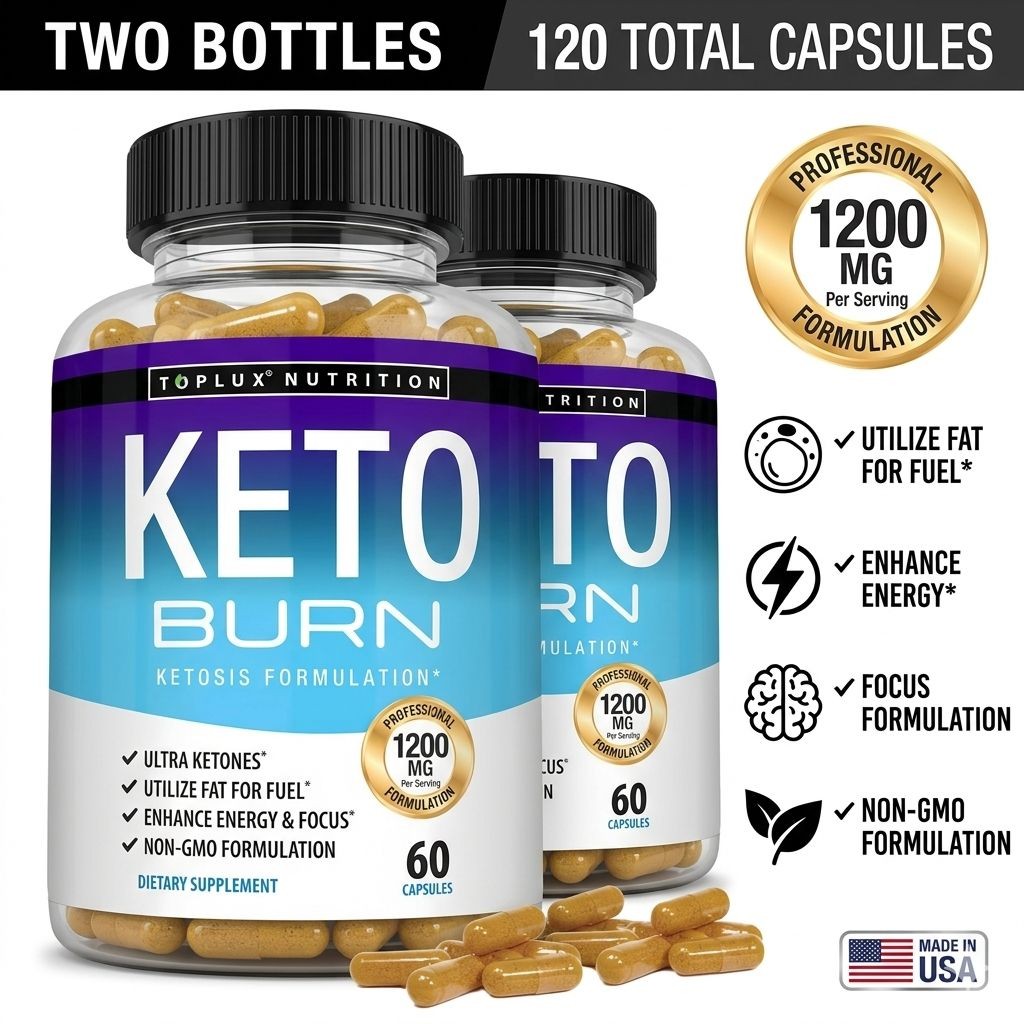 Keto Burn Ketosis Formulation Capsules 120ct – 2 Pack – Energy & Focus Support