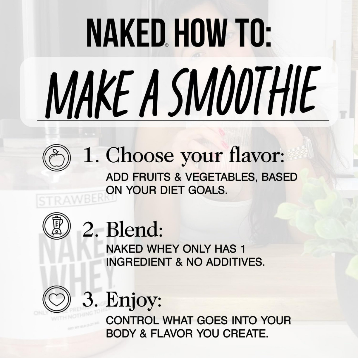 NAKED Whey Vanilla Protein Powder, Grass-Fed, 24 Servings