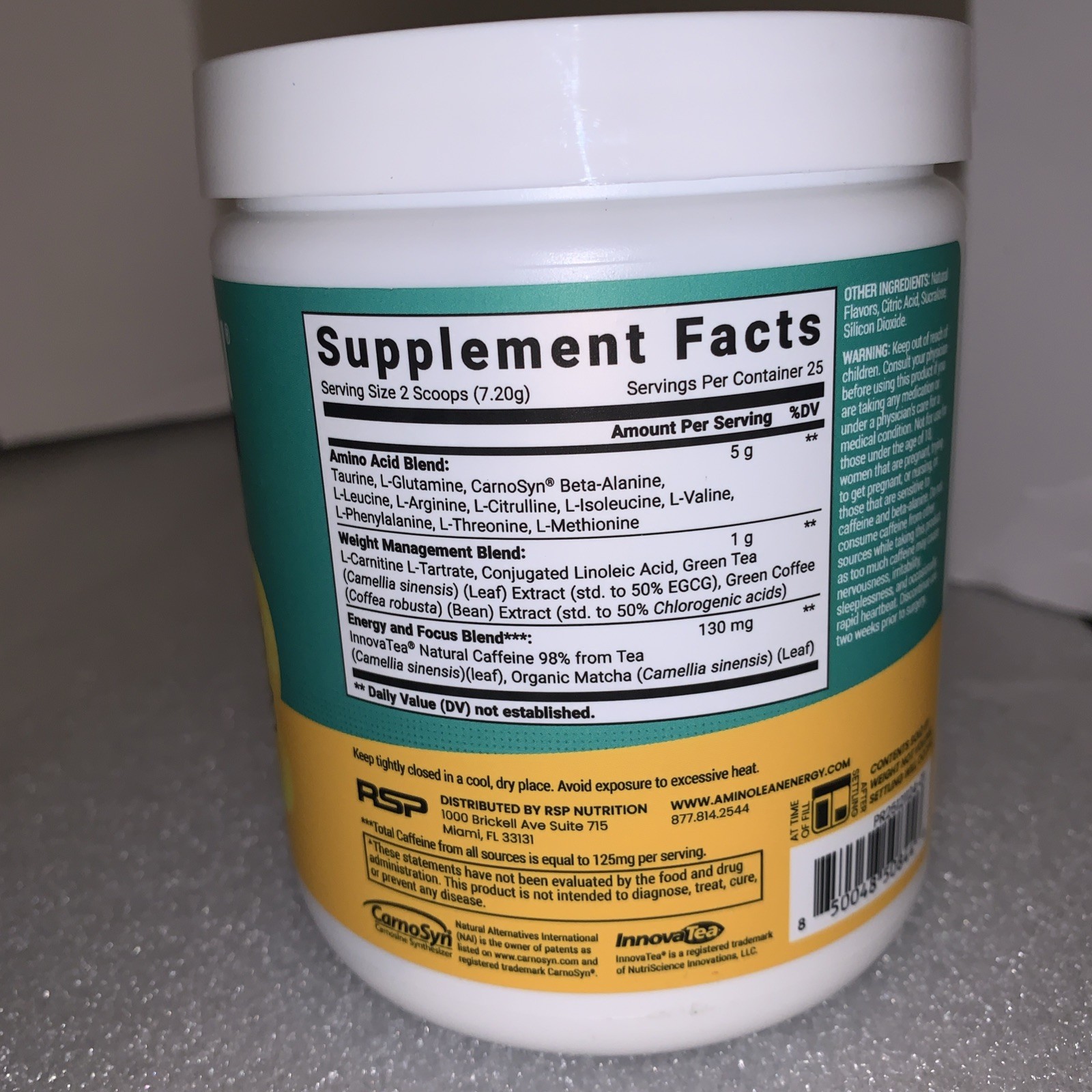 RSP Nutrition AminoLean x Smart Sweets Pre-Workout Energy Supplements Peach Ring