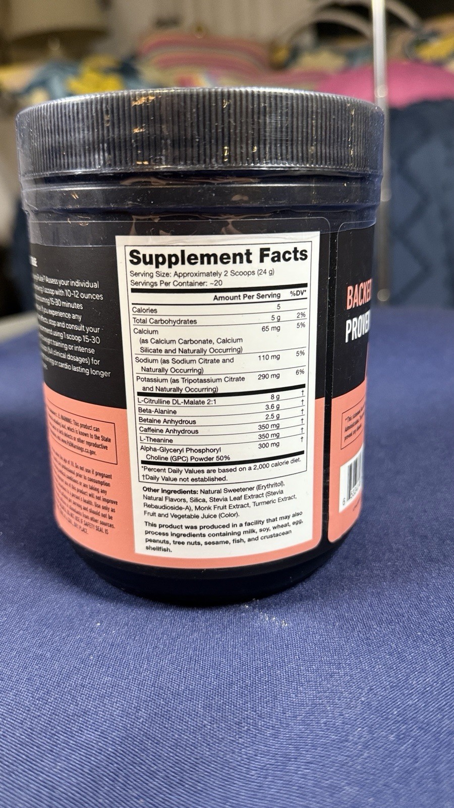 Legion Pre-Workout Powder Blood Orange Naturally Sweetened All Natural 480g