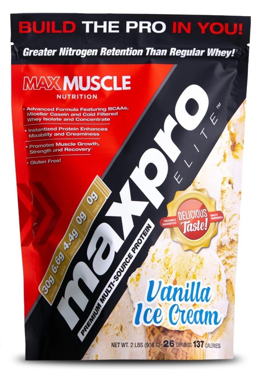 Max Muscle Maxpro Elite Whey Protein Powder | 30g Protein | 0g Sugar | 4 Lbs
