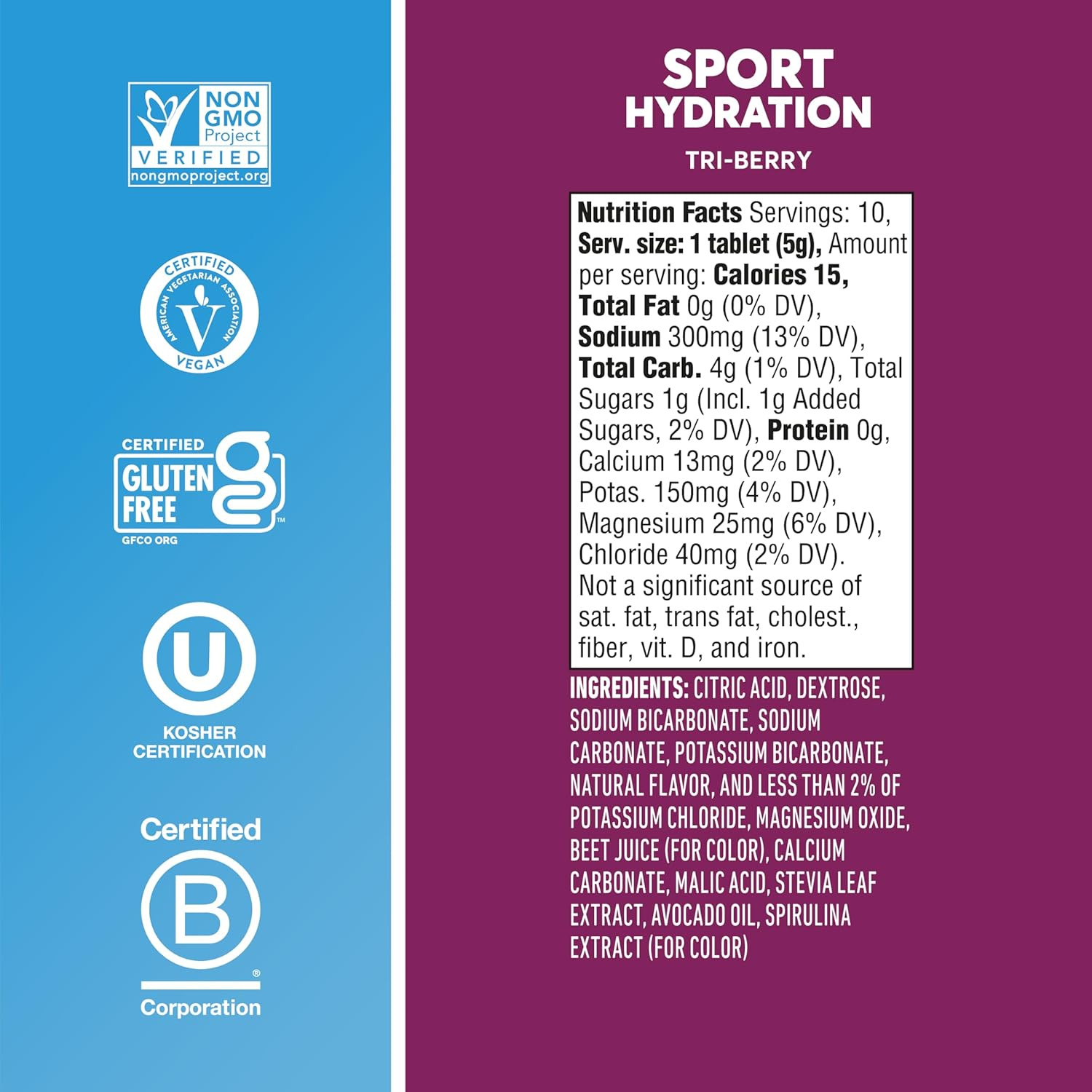 Nuun, Electrolyte Drink Tabs Tri Berry, 8 Count, 1.9 Ounce