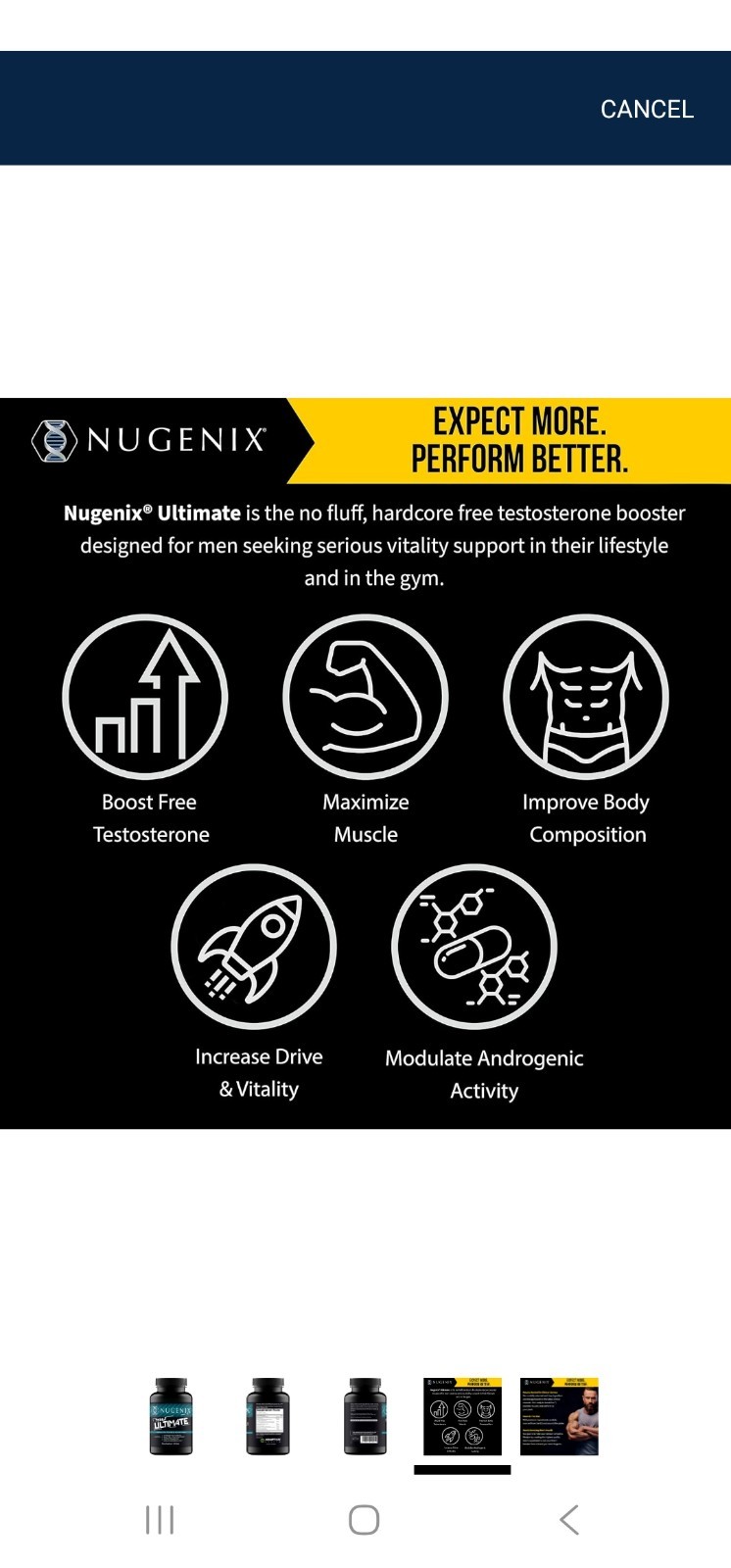 Nugenix® Ultimate Advanced Total Testosterone Booster. 120 Ct-EXP 07/26 (SEALED)