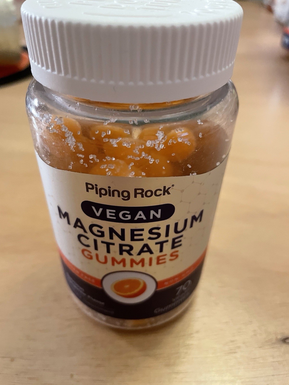 New 70 Vegan Magnesium Citrate Gummies Tangerine Flavor NON-GMO Gluten Free