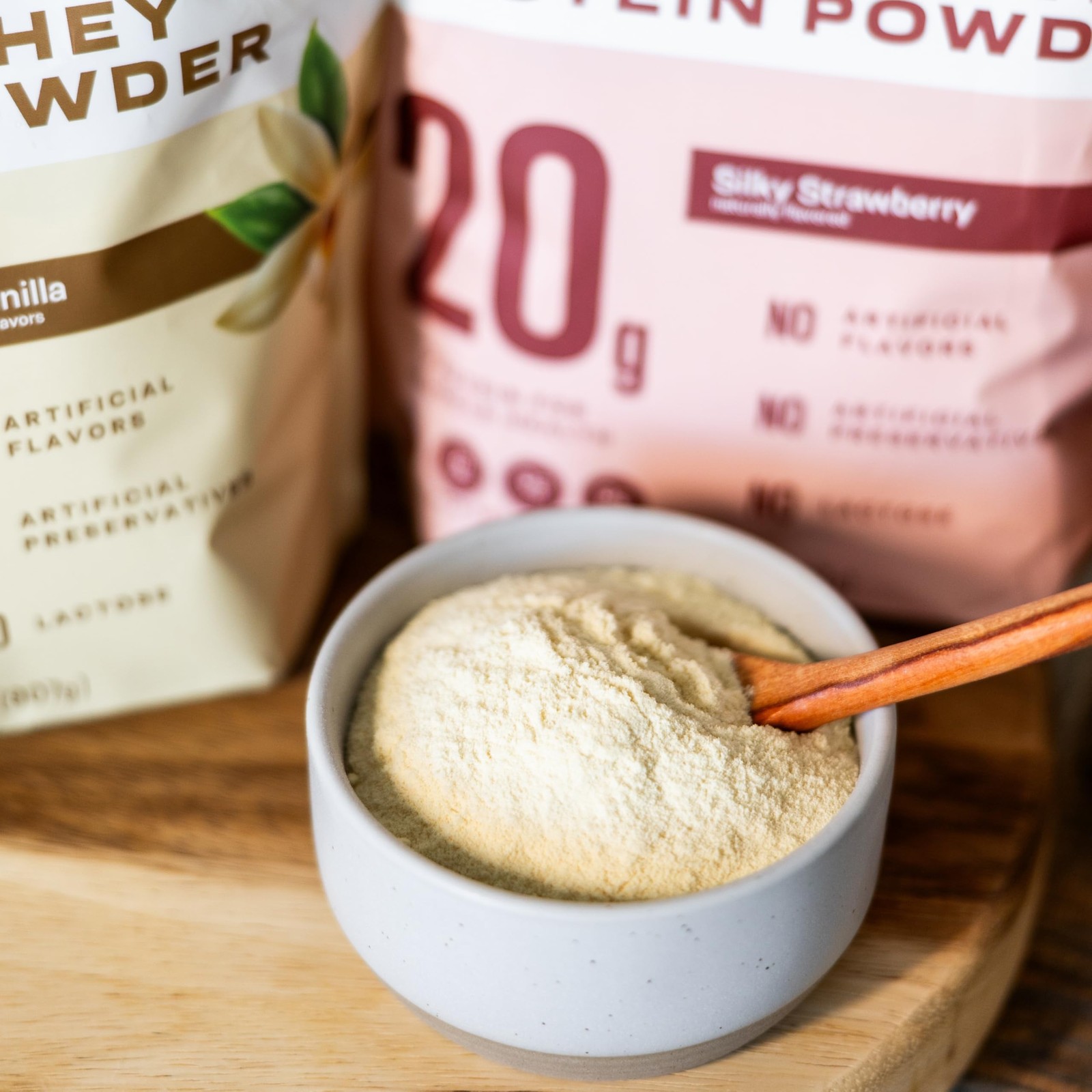 100% Whey Native Protein Powder, Silky Strawberry, 2 lb, Made from Farm Fresh