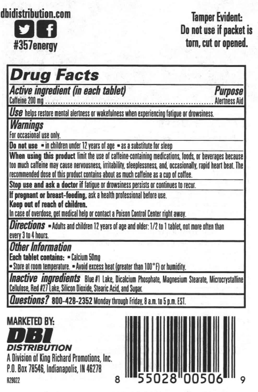 Super Magnum Stimulant 200mg Caffeine Tablets, Pack of 12