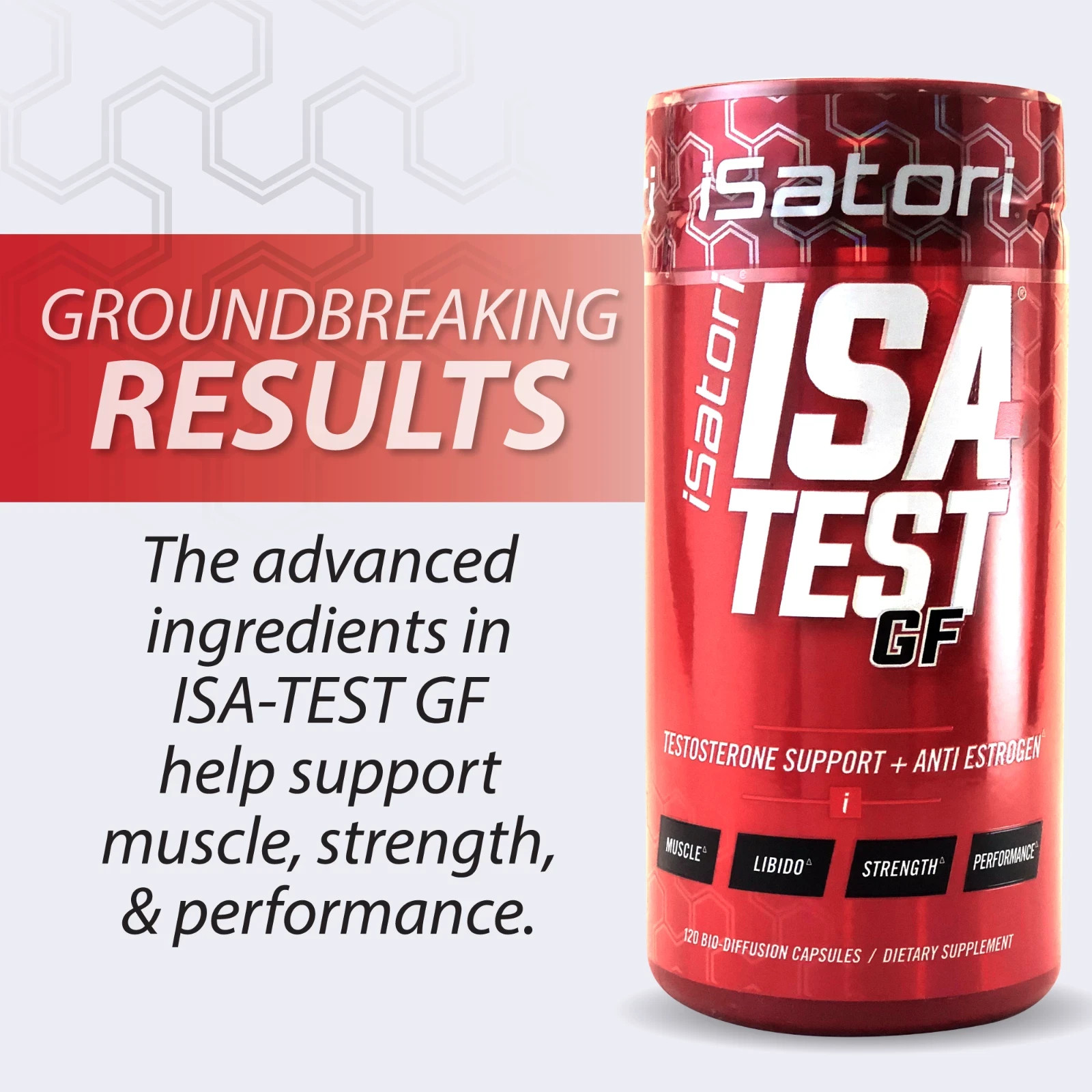 Isa-Test GF Testosterone Support Plus Anti Estrogen, 120 Count PACK OF 2