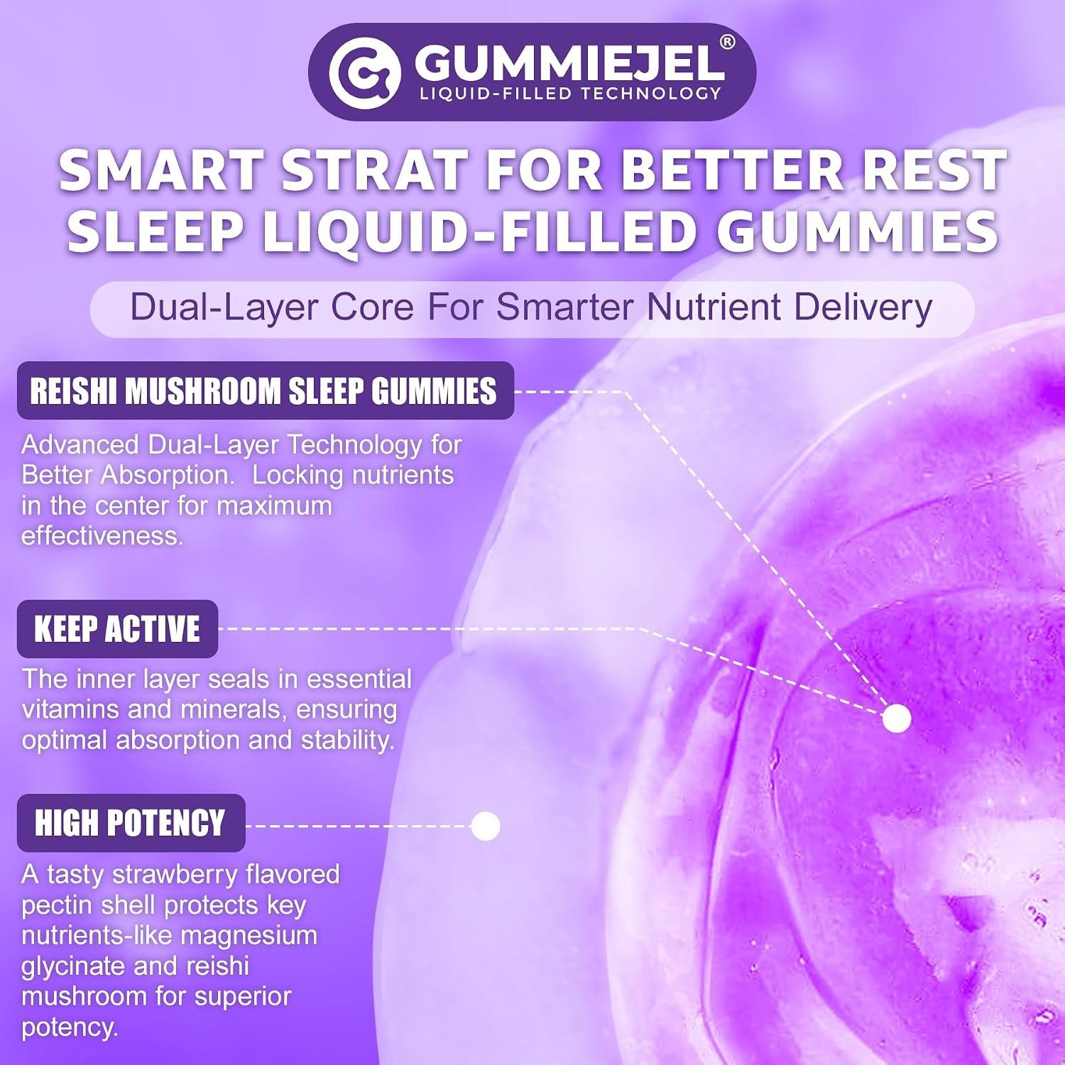 LILICARE Kids Reishi Mushroom Sleep Gummies – Melatonin Free Sleep Gummies
