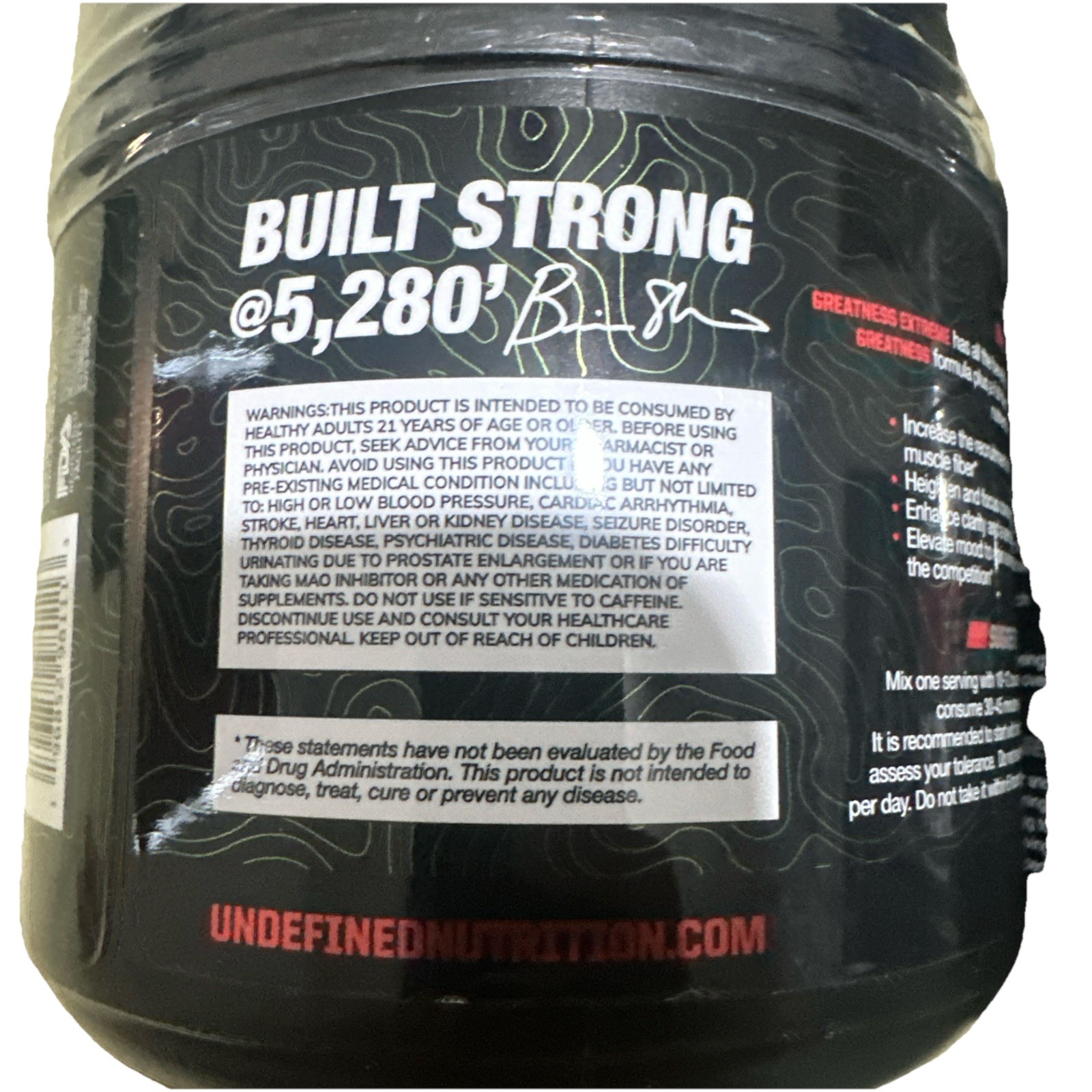 2 Pack! UNDEFINED NUTRITION PRE WORKOUT GREATNESS EXTREME Exp:11/2027