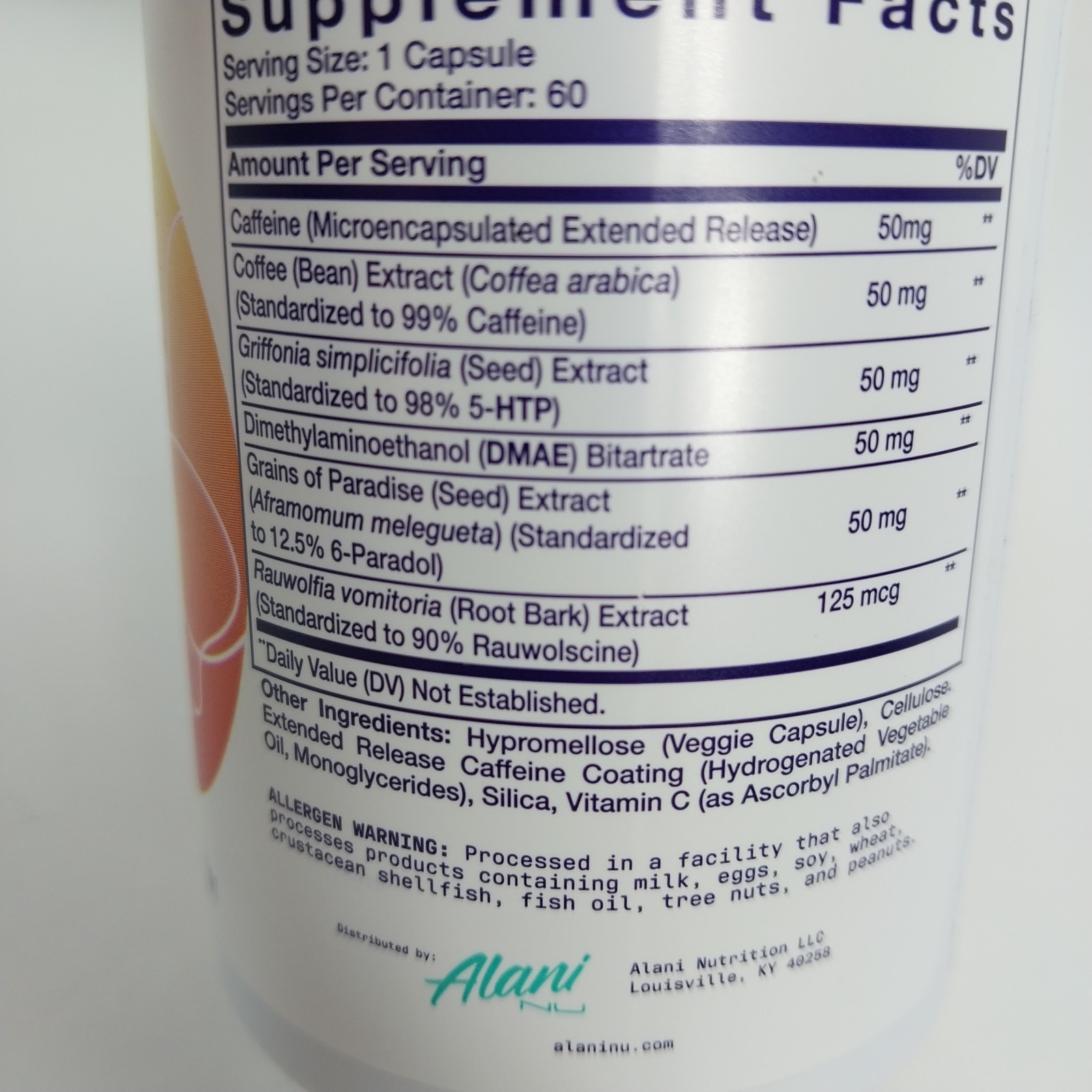 Alani Nu Self Fat Burner 60 Veggie Capsules Fat Loss Metabolism Energy & Focus