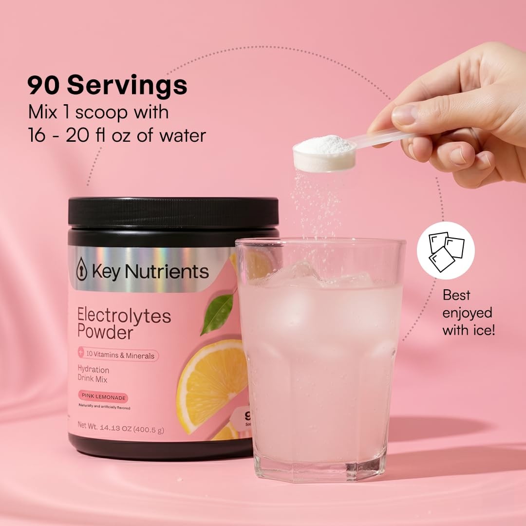 KEY NUTRIENTS Selenium Multivitamin Electrolytes Powder No Sugar Fresh Pink …