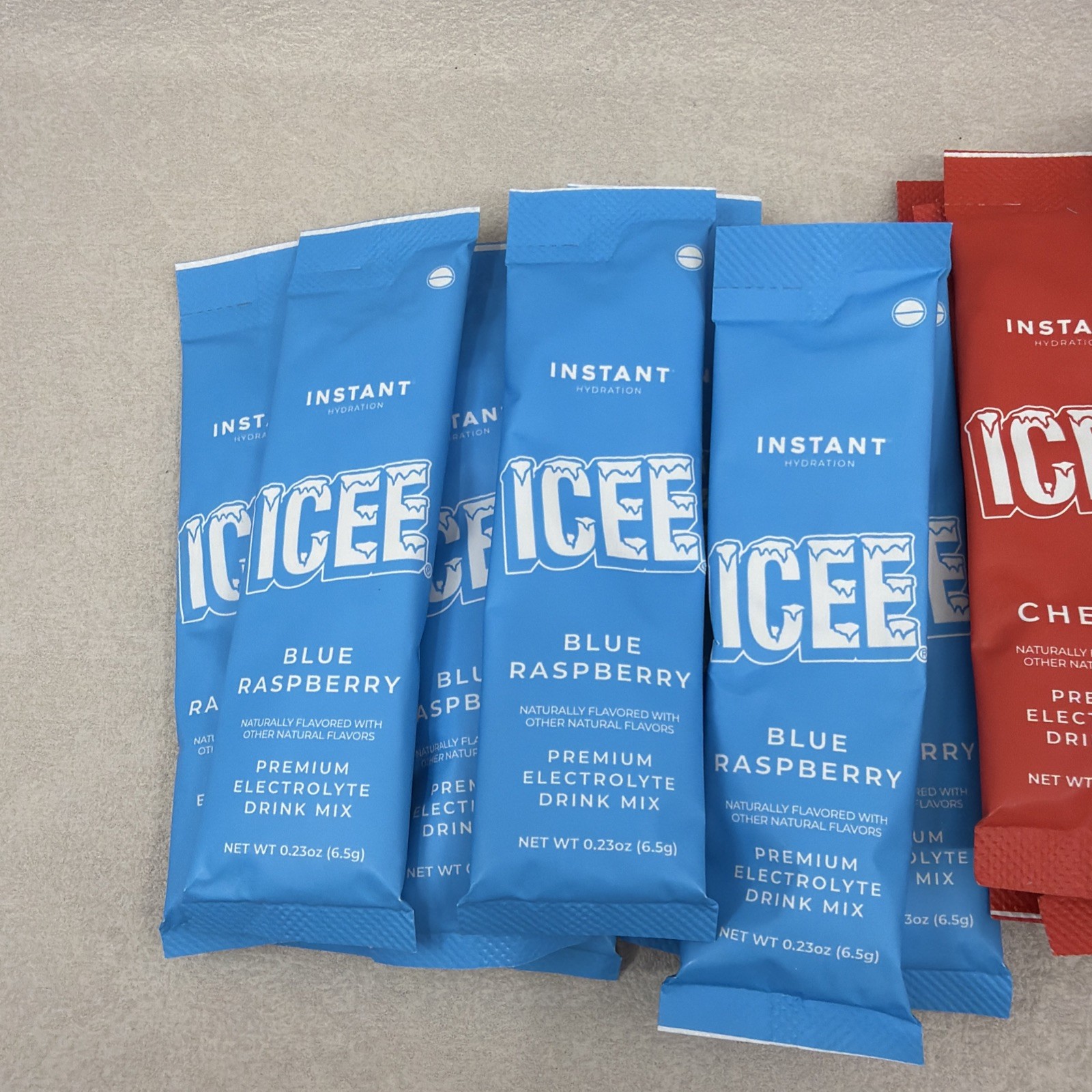 Instant Hydration Electrolyte Powder Packets ICEE Blue Raspberry Cherry Combo