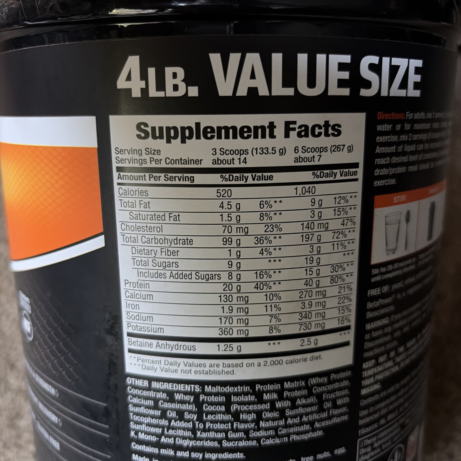 Body Fortress Super Advanced Mass Gainer Chocolate 4 Lb Protein Powder 11/2026