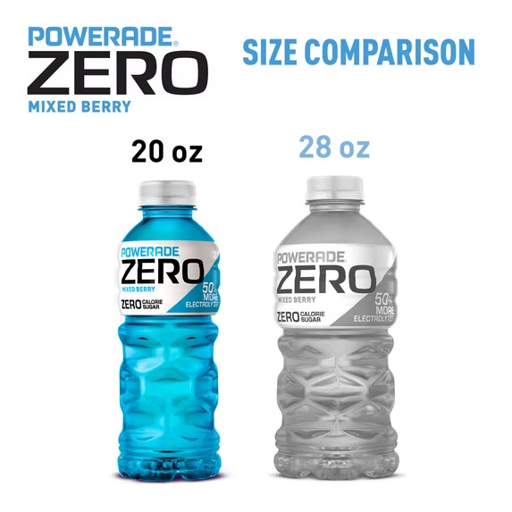 Powerade Zero Sugar Mixed Berry Sports Drink 20oz Bottles 24 Pack