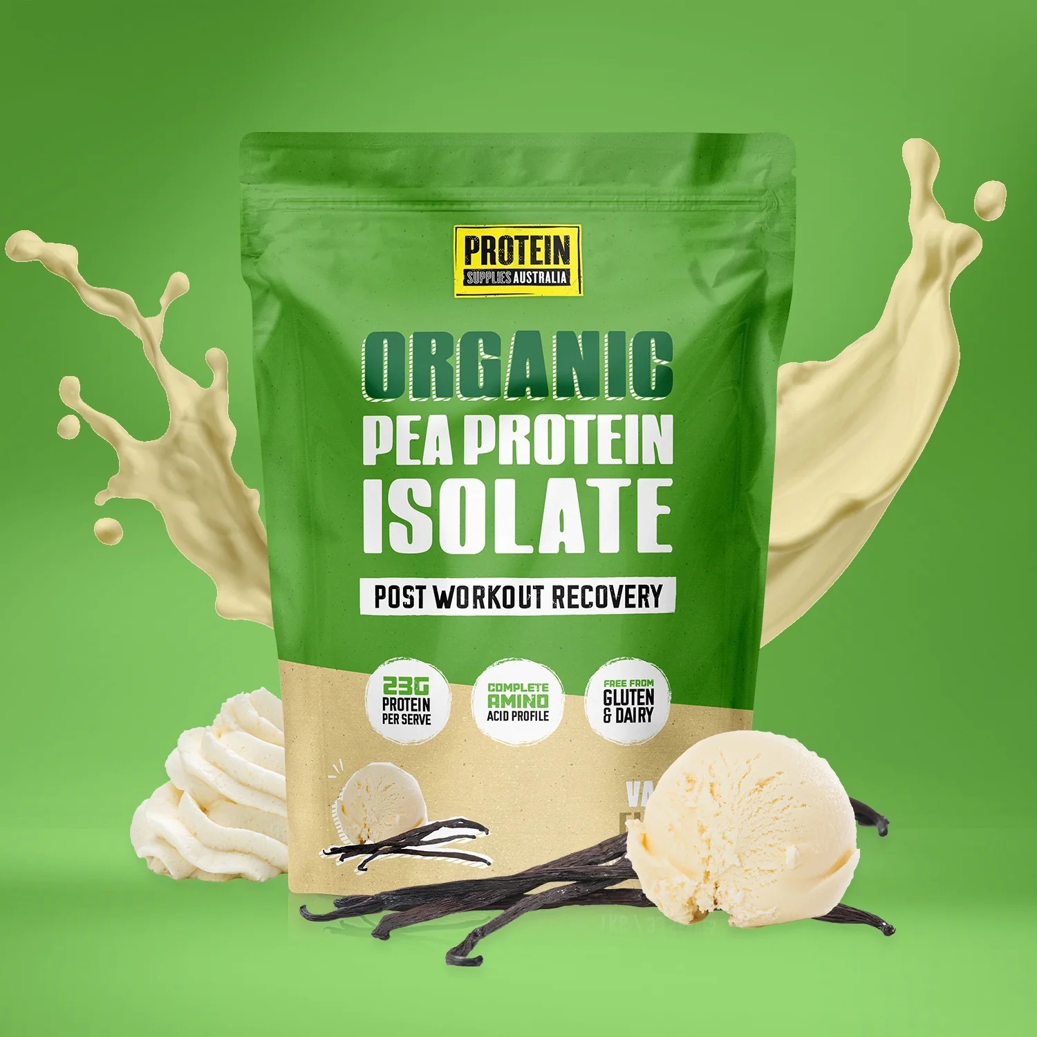 Protein Supplies Australia Protein Pea Pro Vanilla Bean 1KG Organic Pea Protein