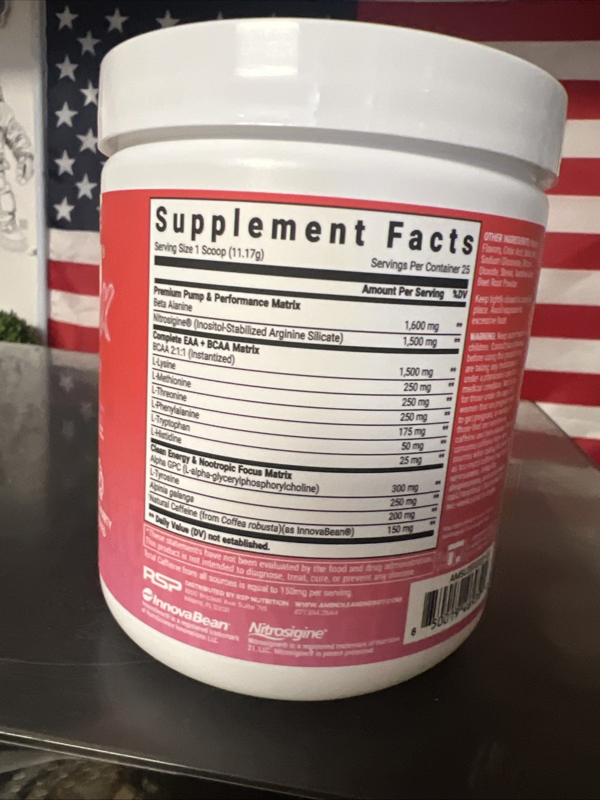 RSP Nutrition AminoLean MAX Pink Lemonade Pre-Workout Energy