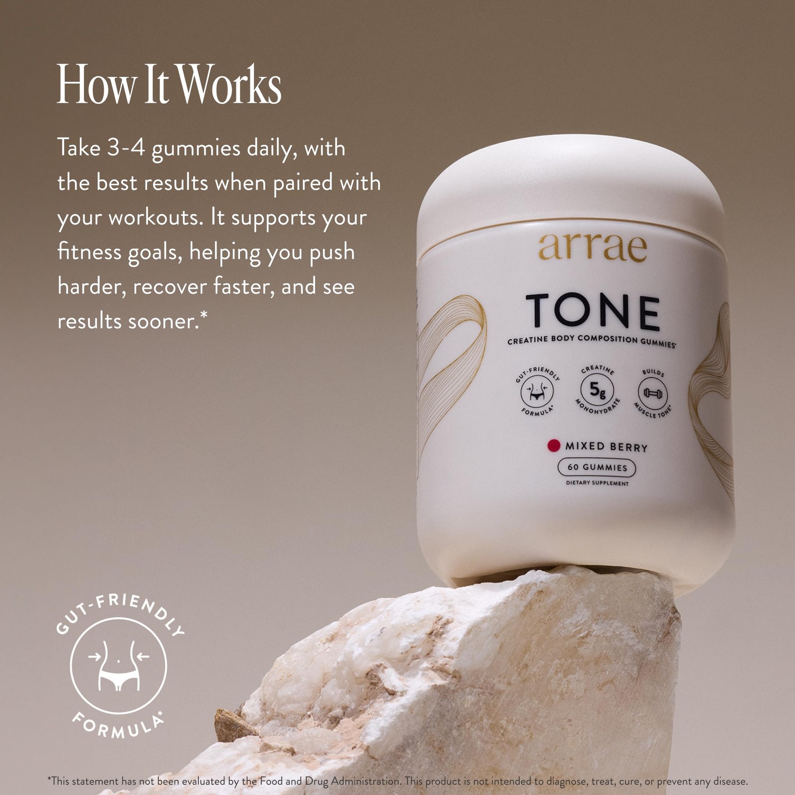 Tone Gummies – Creatine Monohydrate for Women – Support Lean Muscle, Strength…