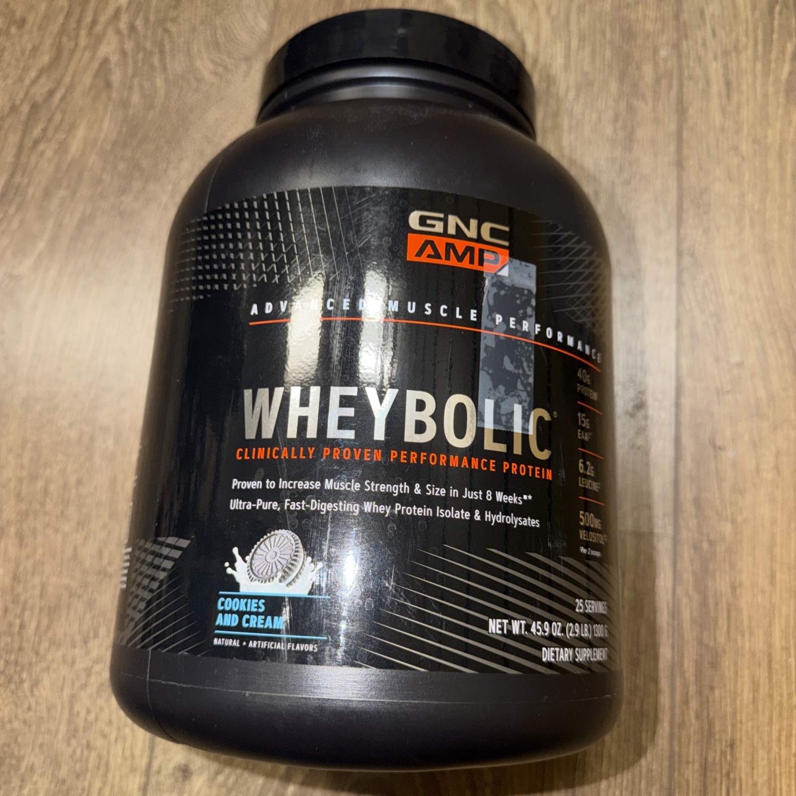 GNC Wheybolic Cookies Cream 2.9 Lb. 25 Servings Exp 10/28