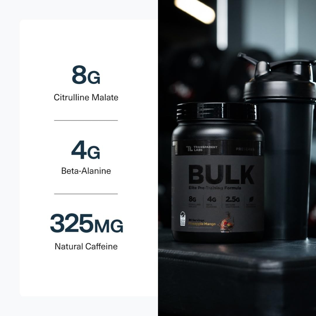 Sugar-Free Pre Workout Powder – Clinically Dosed Energy Boost, Beta Alanine, Cit