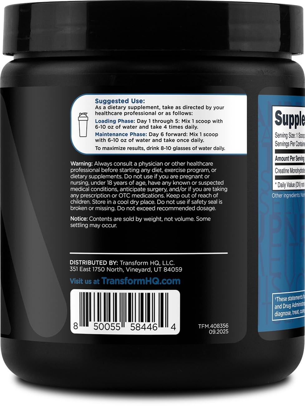 Creatine Monohydrate Powder (60 Servings) Unflavored – 5000mg Per Serving