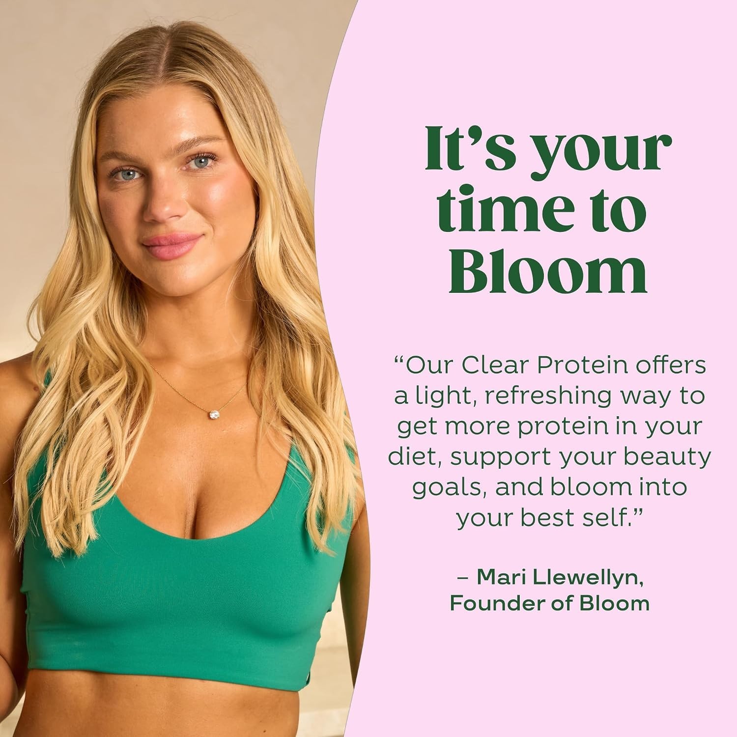 Bloom Clear Protein Powder Whey Isolate Collagen Peptides Digestive Enzymes 20g