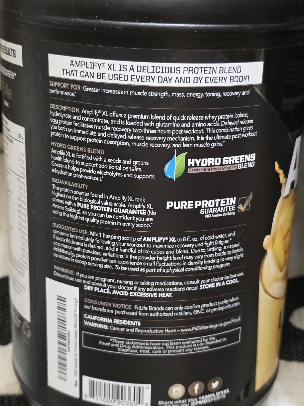 AMPLIFY XL Protein Matrix Muscle-Strength Recovery Cinnamon Toast 24 Serve