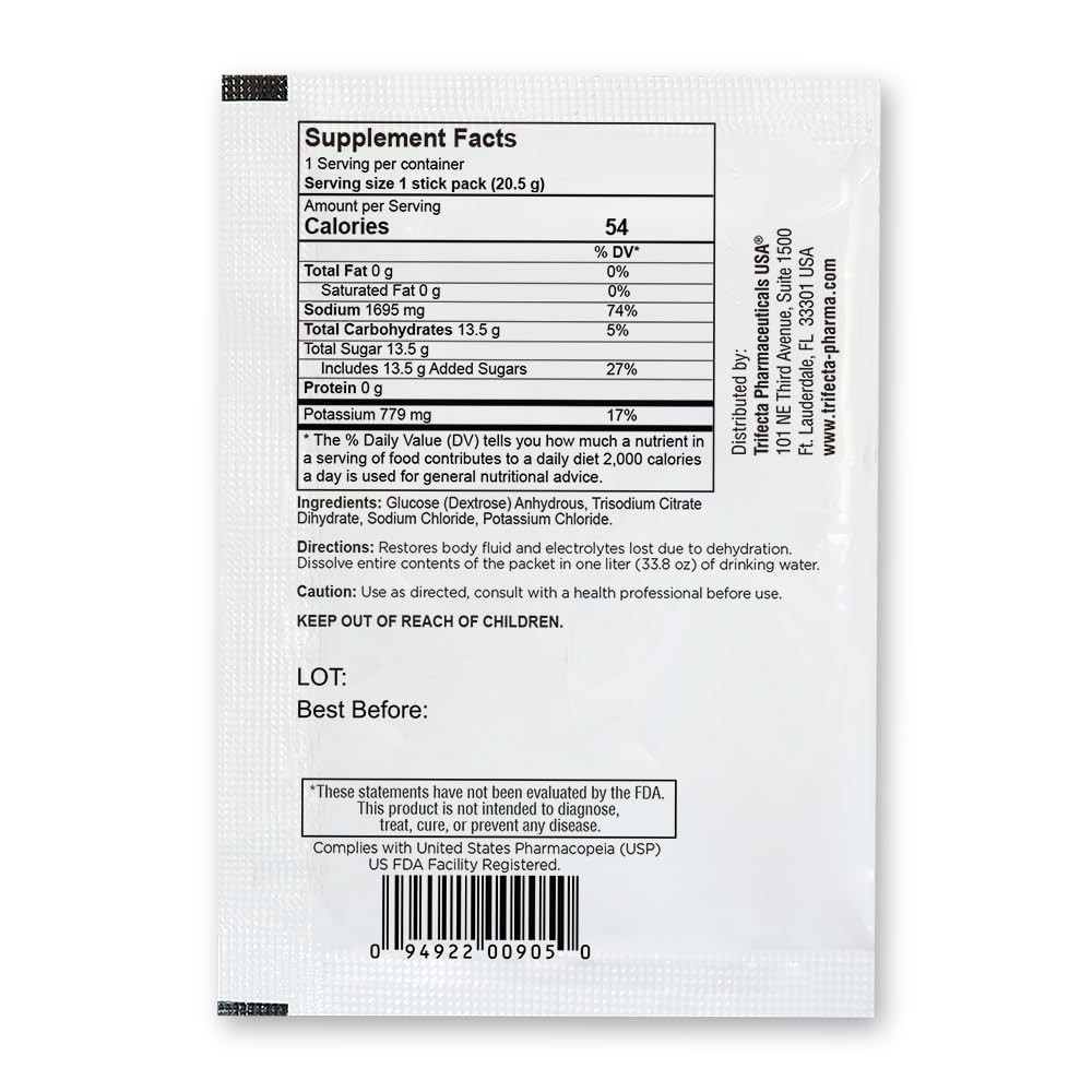 TRIORAL Electrolyte Powder Oral Rehydration Salts Hydration 100-Pack
