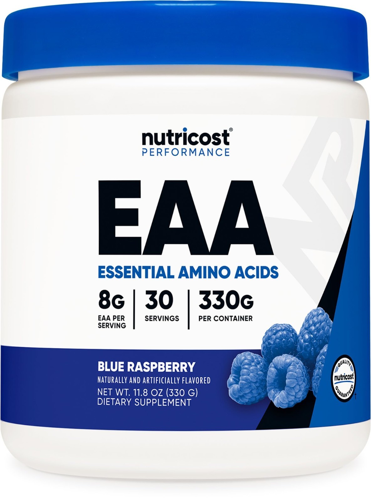 Essential Amino Acids EAA Powder – 30 Servings Blue Raspberry, GMO-Free, Gluten-