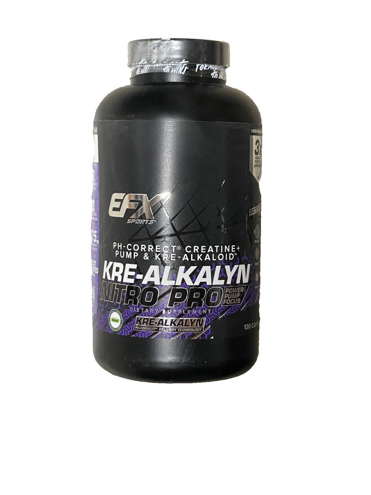 EFX Sports Kre-Alkalyn Nitro Pro Pre Workout Power Focus 120ct 6/2028