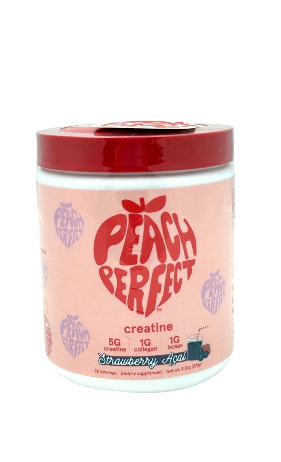 Peach Perfect Creatine Monohydrate Powder Glute Builder Strawberry Açaí #411