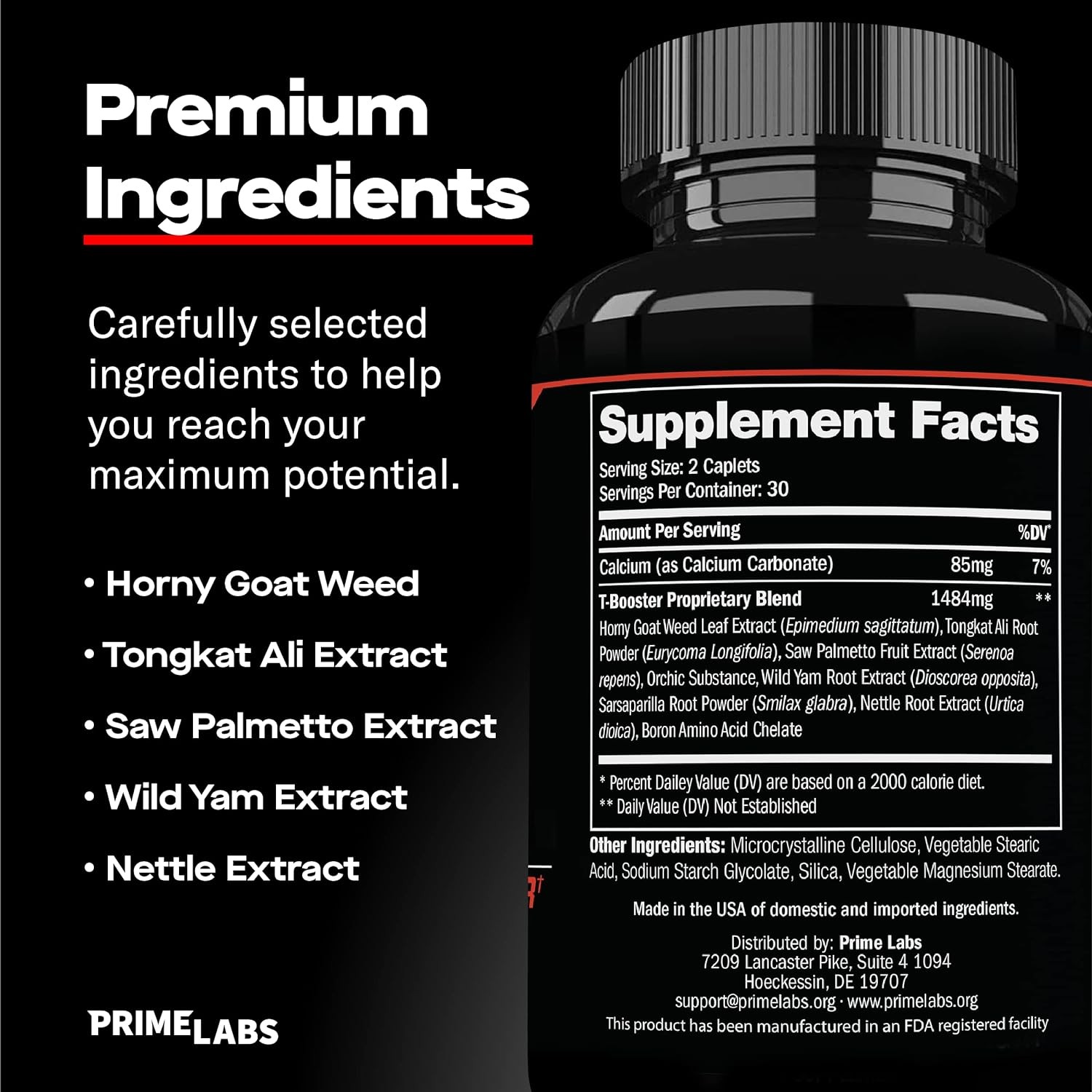 – Men’S Testosterone Booster – Stamina, Endurance, & Strength Booster – 60 Caple