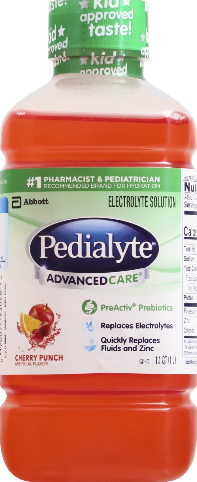 Pedialyte AdvancedCare Electrolyte Solution, 1 Liter, with PreActiv…
