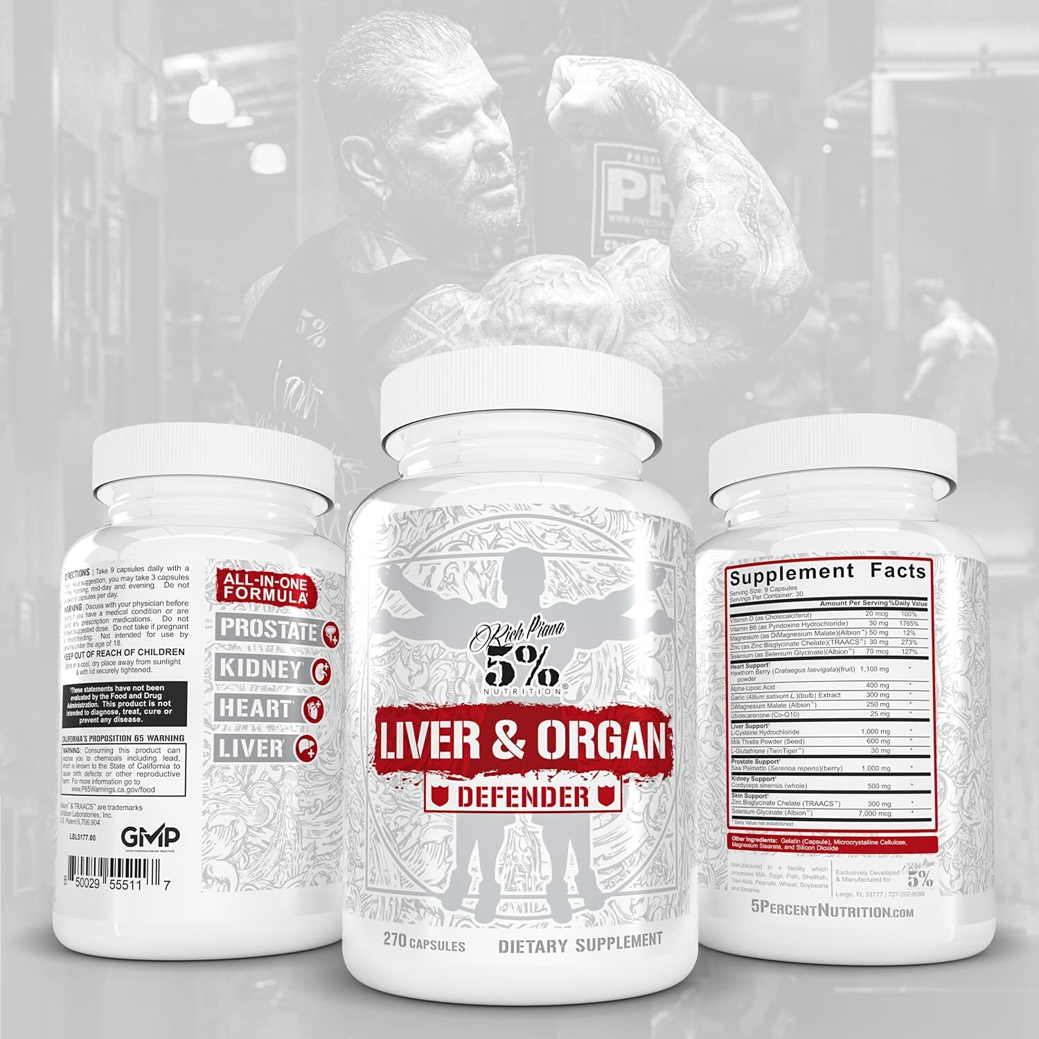 Rich Piana 5% Nutrition Liver and Organ Defender BEST Cycle + PCT NEW FORMULA