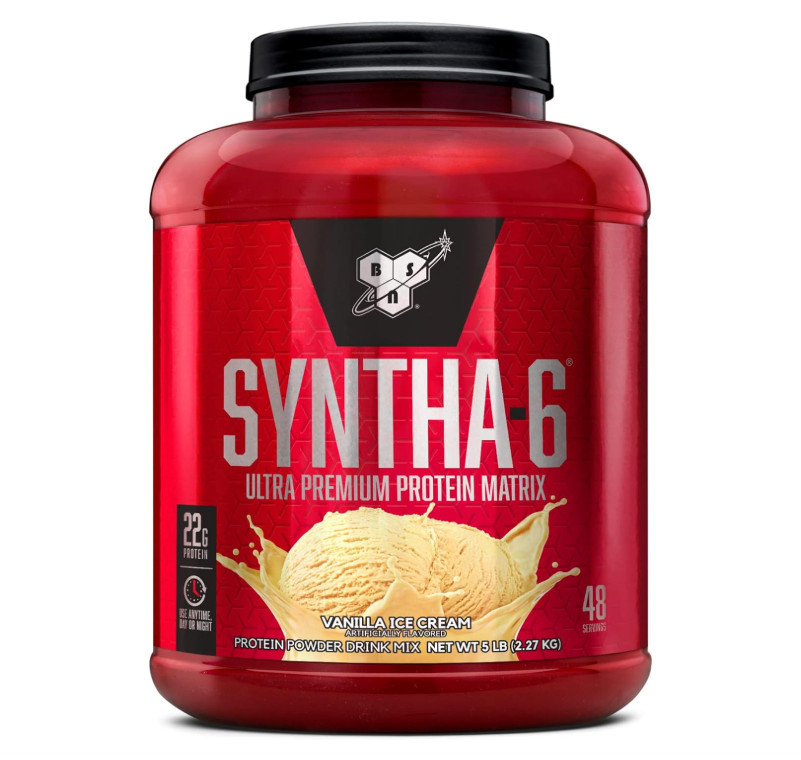 BSN SYNTHA-6 Protein Powder, Vanilla Ice Cream, 5 lb, 48 Servings