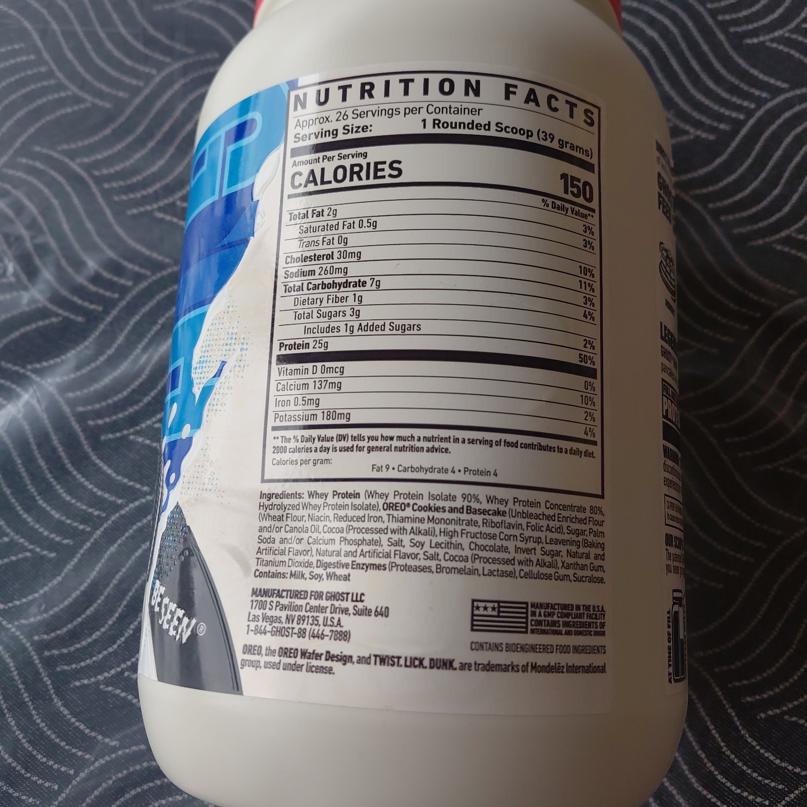 Ghost Whey Protein – 2.2 Lbs (FG-WHEY-OR26) Exp. 10/2027