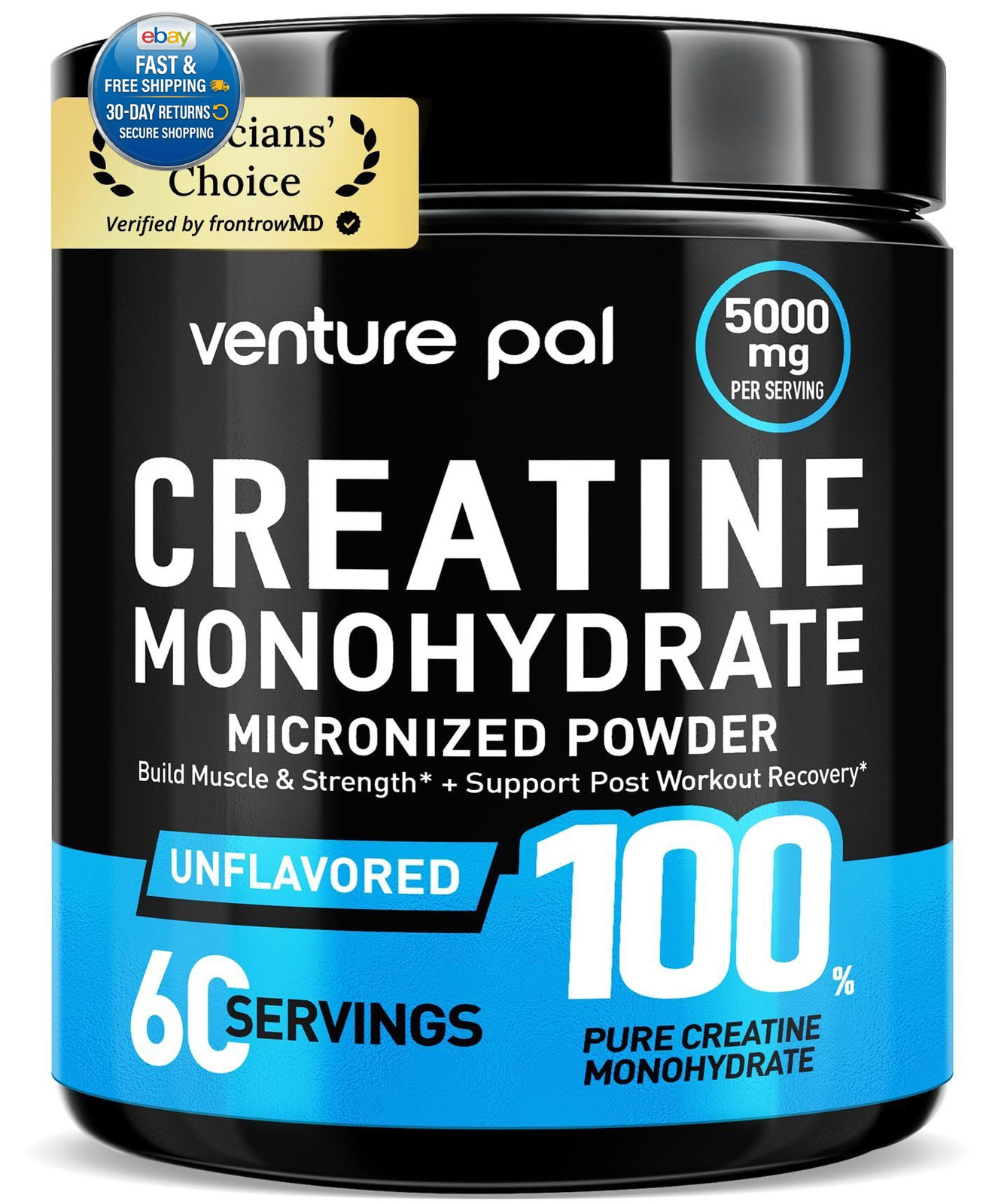 100% Pure Micronized Creatine Monohydrate 60 Servings (Pack of 1)