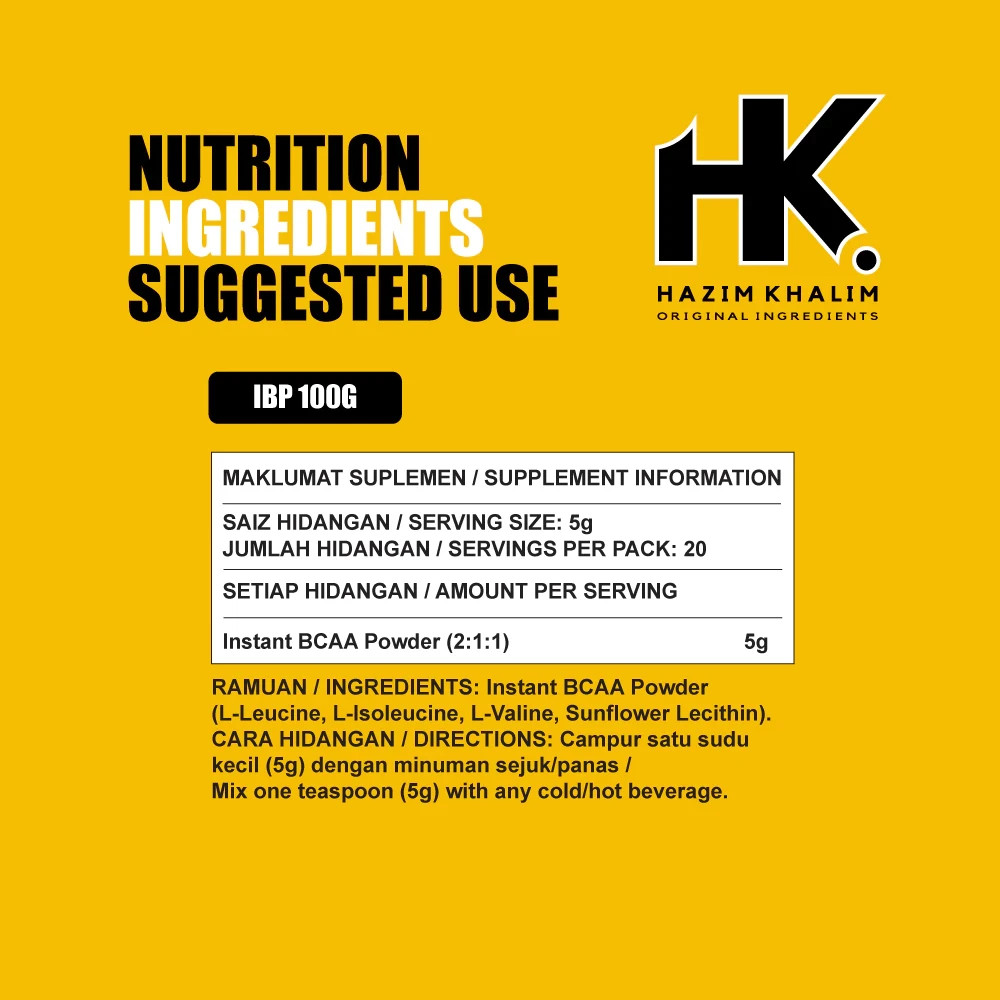 17.6 oz Pure Instant BCAA Powder HK IBP by Hazim Khalim FREE SHIPPING