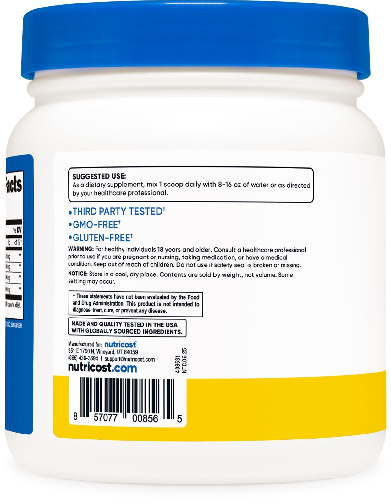Nutricost BCAA 2:1:1 Powder (Pineapple) 60 Servings – 6G Per Serving
