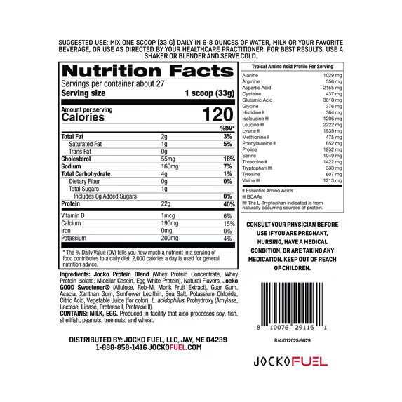 Jocko Mölk Strawberry Milkshake Whey Protein Powder 22g Protein 2 lb Bag