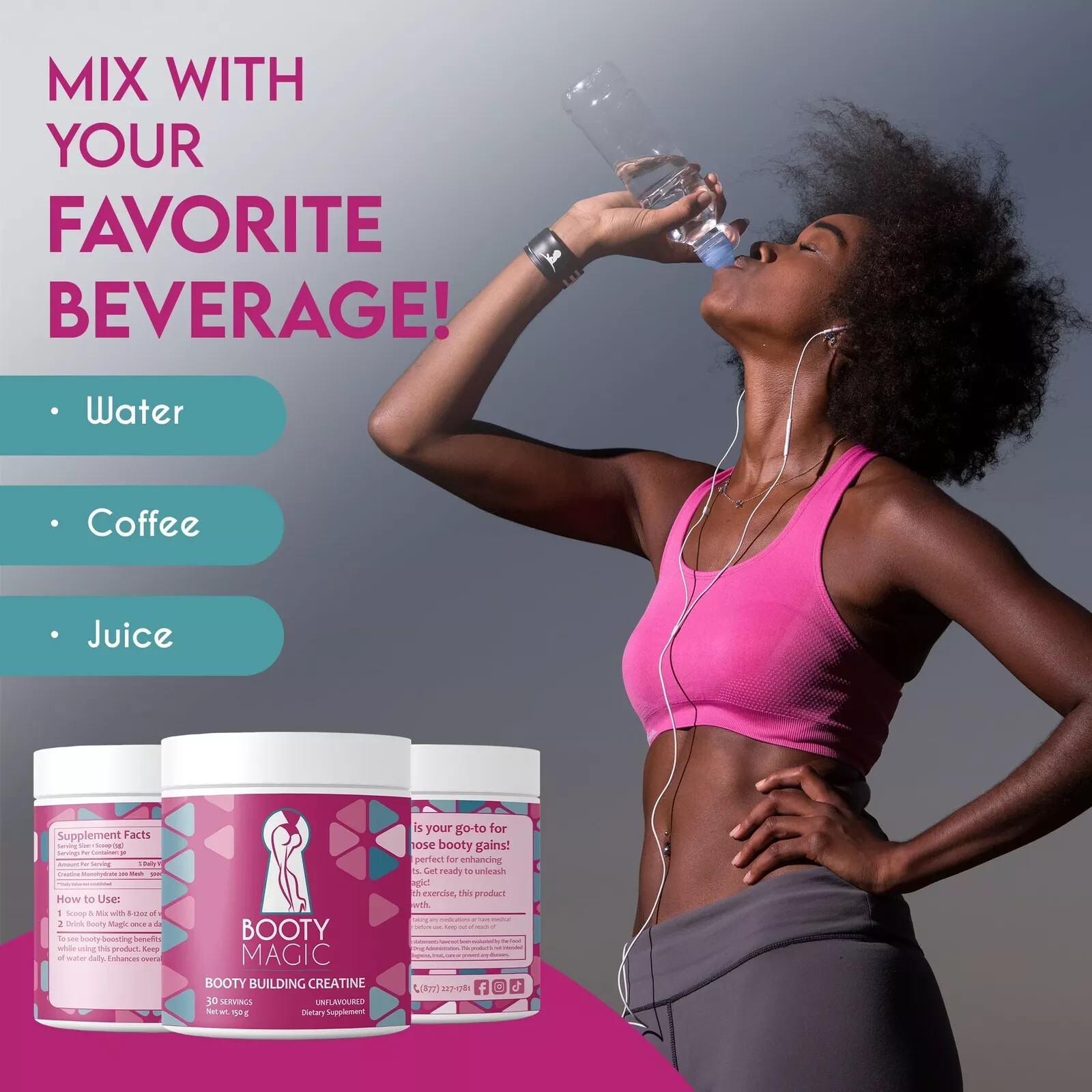 Booty Magic Booty Building Creatine – Unveil Glute Gains and Muscle Growth fo…