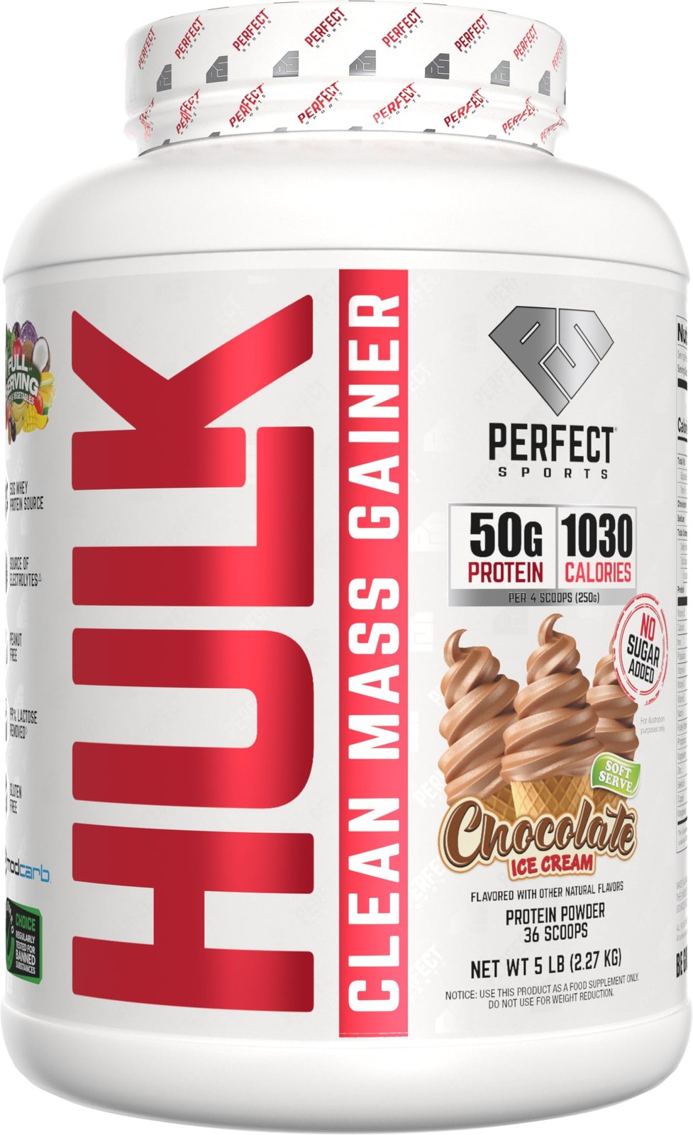 PERFECT SPORTS Clean Mass Gainer | 50g Whey Protein | Full Serving of Fruits …