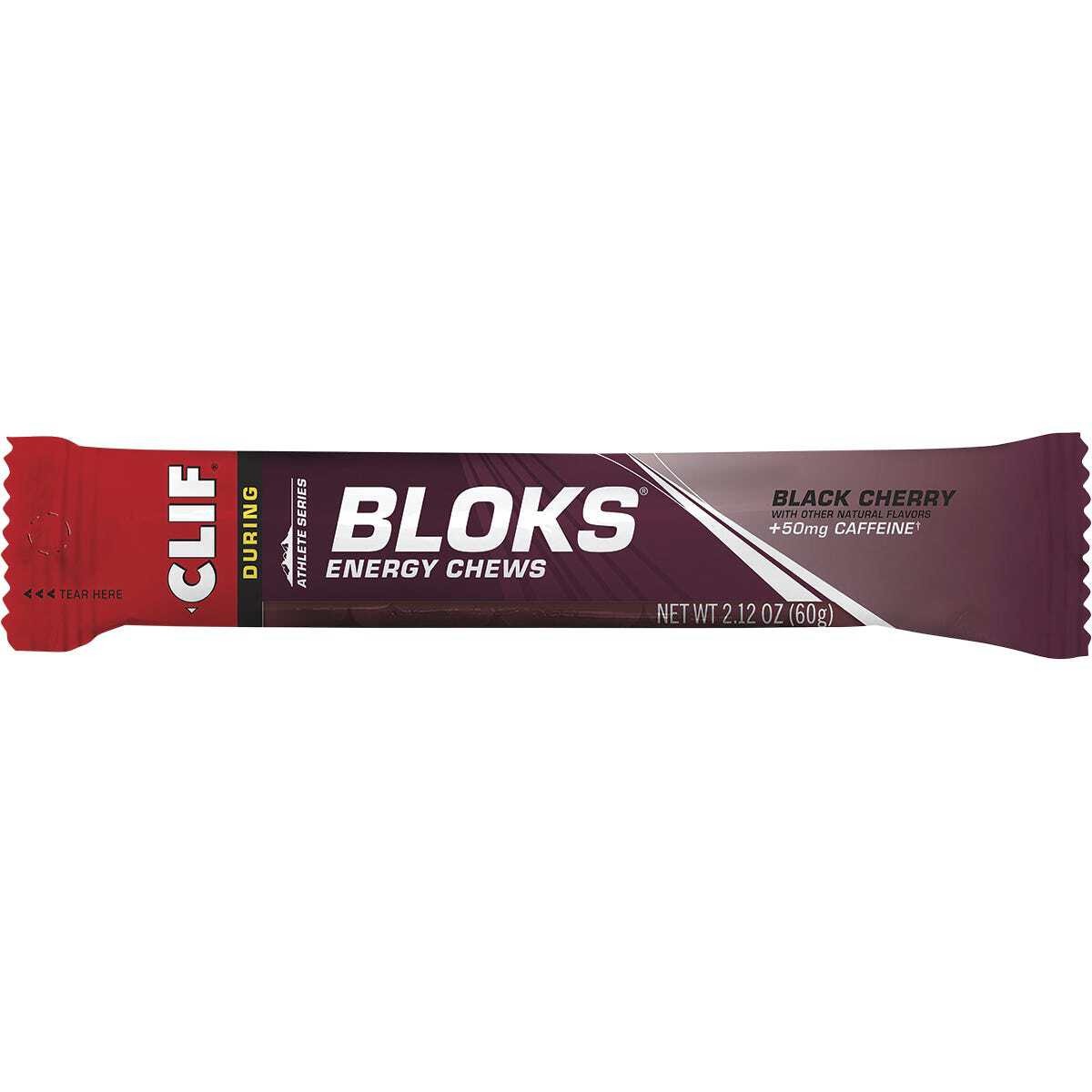 CLIF Bloks Energy Chews Black Cherry 50mg Caffeine 60g (Pack of 18)