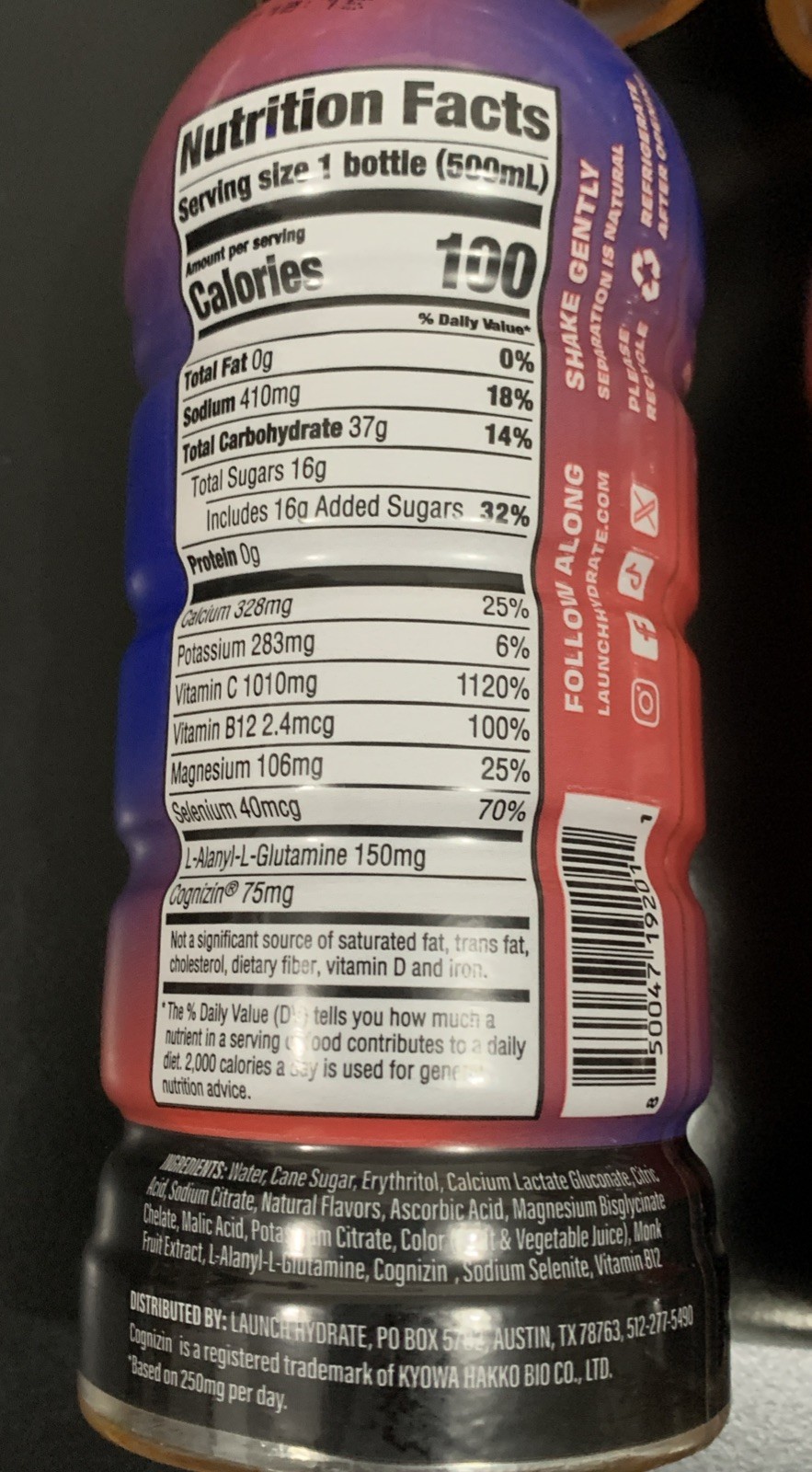 12 Bottles Launch Hydrate Fruit Punch Electrolyte Sports Drink 16.9fl oz BULK