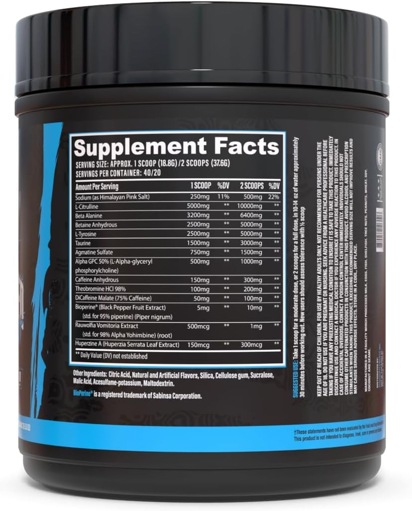 Wrecked Pre Workout Powder, Advanced Formula, Boosts Energy, Focus, Pumps & Perf