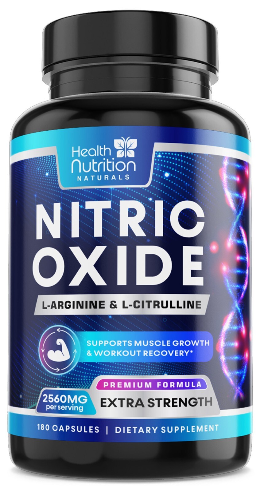 Nitric Oxide Booster w/ L-Arginine 2560mg Highest Potency Muscle Pump Supplement