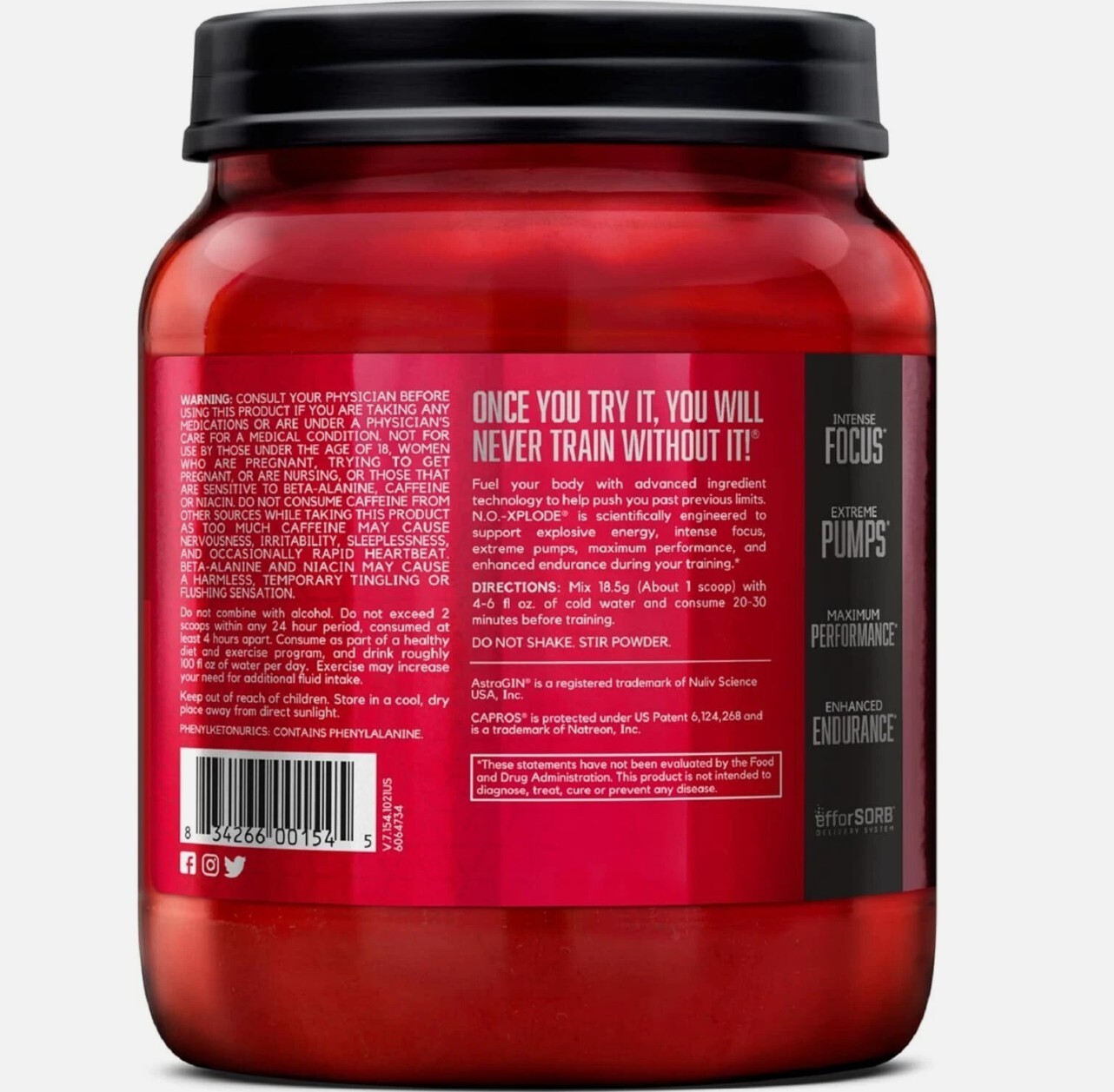 N.O-Xplode Pre-Workout – Fruit Punch (60 Servings)